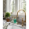 JASAI 2PACK 18Oz Fluted Glass Soap Dispenser with Golden Rust