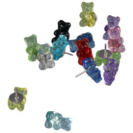 dohobby 30PCS Colorful Gummy Bears Push Pins, Creative Thumbtacks Corkboard Pushpins, for Photos Wall Maps Bulletin Board Corkboards