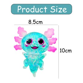 2 PCS Axolotl Squishy Toy Set, Soft Axolotl Stress Relief Toys, Durable Elastic Squishy Axolotl for Kids Teens Adults, Fun Party School Gifts, 10 Cm Colorful Malt Sugar Design