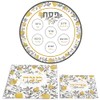 Zion Judaica Elegant Pesach Seder Plate Set Pomegranates Design Gold