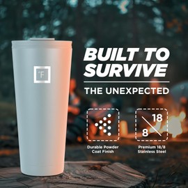 IRON °FLASK Classic Tumbler 2.0-2 Lids (Straw/Flip), Vacuum Insulated Stainless Steel Water Bottle, Double Walled, Drinking cup, Thermo Travel Mug - Elemental Gray, 32 Oz