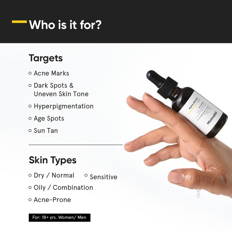 Minimalist 2% Alpha Arbutin Serum for Pigmentation & Dark Spots