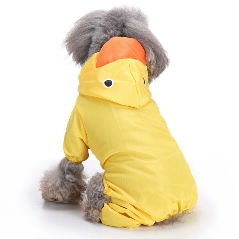 Dog Cute Raincoat Hooded Cloak Rain Jacket Cover Waterproof Polyester