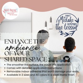 Forget Mistake Remember Lesson Wall Decals Quotes Motivational - Decals for Classroom - Vinyl Wall Art Sticker - Matte Vinyl Wall Decal Sayings for Wall Decor