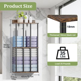 Large Capacity Three-layer Widened Towel Racks for Bathroom Wall Mounted, Updated 4 Bar bath Towel Holder for Bathroom, Bath Towel Rack for Wall Mount, Metal Small Bathrooms Towel Storage Rack, Rustic