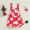 Gaono Toddler Baby Girl Overall Shorts Sleeveless Santa Claus Print
