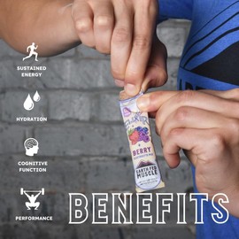 Earth Fed Muscle Elixir Berry Electrolyte Powder Packets with Himalayan Salt - Zero Calorie, Sugar-Free, Keto & Paleo Friendly, Gluten-Free, 30 Stick Packs for Hydration & Energy