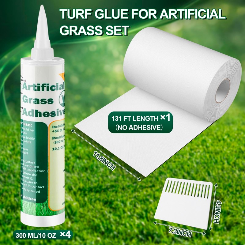 4 Packs Turf Glue for Artificial Grass, 131 FT x