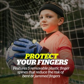 Storelli Challenger Goalkeeper Gloves Protective Soccer Goalie Gloves with Finger Spines Enhanced Finger and Hand Protection