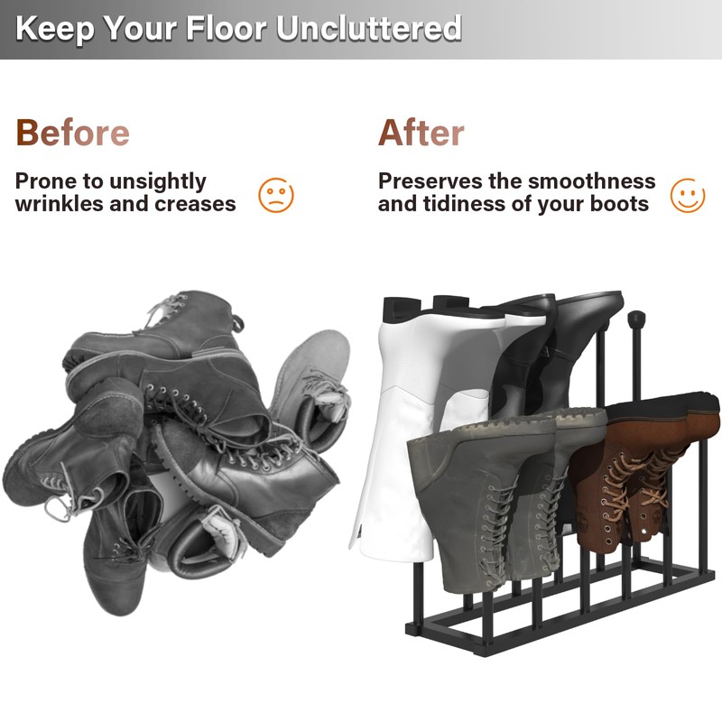 Tigerden 22.5 Inches Free Standing Shoe Racks, Tall Black Metal