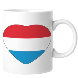 DecStic Luxembourg Flag Coffee Mugs Heart National Flag Funny Coffee Mugs National Day Drinking Cups Retirement Gifts For Mom Dad Grandma Grandpa Women Men 11oz Housewarming Gift