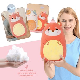 Gisqis Fox Cuddly Toy Pink Fox Stuffed Toy Plush Kawaii Plush Cushion Cuddly Toy Fox Plush Toy Cuddly Cushion Gifts Children Girls Boys 45 cm