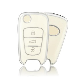 OFFCURVE Car Key Cover Case Fob Protector 3 Buttons Compatible With Hyundai Elantra i10-i40 ix20-ix55 Santa Fe Verna Sportage Carens Forte Avante