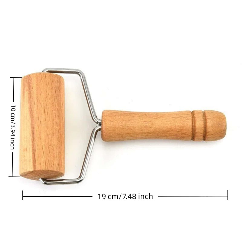 Stainless Steel & Beechwood Rolling Pin with Adjustable Thickness -