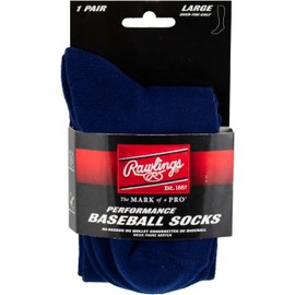 Rawlings Performance Baseball Socks | 1 Pair | Multiple Sizes & Colors, Navy, Medium