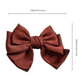 scicent Girls Hair Bows Vintage Bow Hair Clips Plain Satin Bow Hair Barrettes Silk Hair Clip Big Bow Hair Grips Fashion Bowknots Elegant Hair Accessory for Women and Girls - 28116