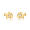 Carissima 9ct Yellow Gold Cubic Zirconia Set Tortoise Stud Earrings