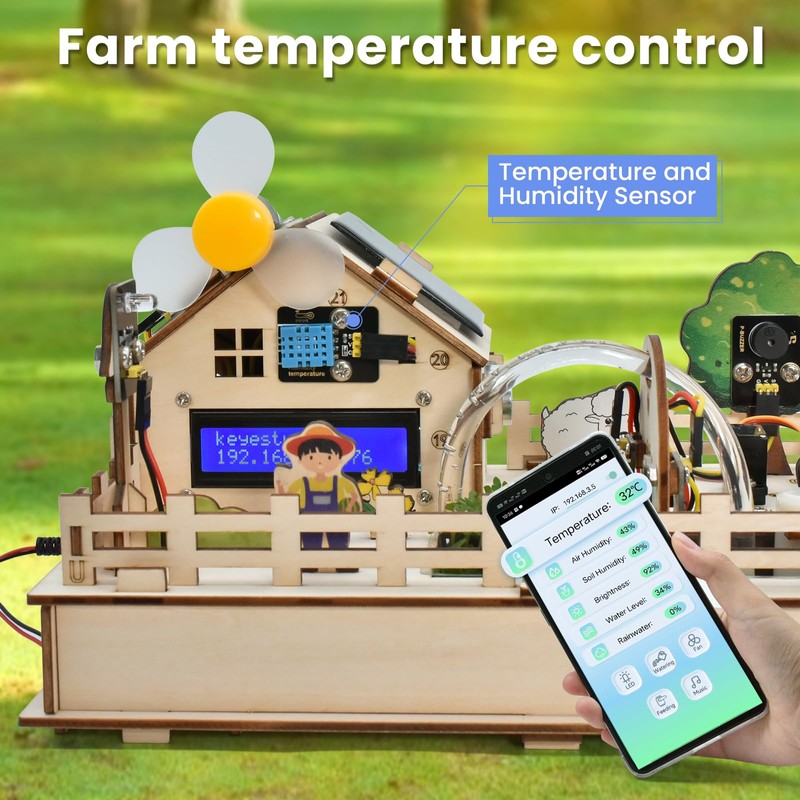 KEYESTUDIO IoT Control Smart Farm Starter Kit for Arduino ESP32,Electronics