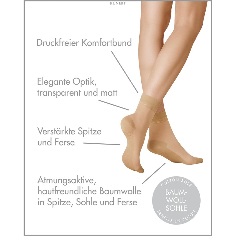KUNERT Women's Socks Cotton Sole 20 Cotton Sole 20 Denier,