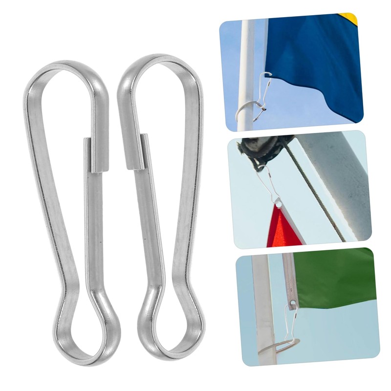 ORFOFE Stainless Steel Flagpole Clips 30pcs Flagpole Snap Hooks Boat