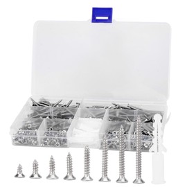 420PCS Stainless Steel Screws,Wood Screws and Self Tapping Screws,Wood Screws Assortment with Storage Box & Screwdriver Bit for Woodwork,Metal, Steel Tile