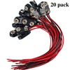 BBTO 20 Pack 9 V Battery Clip Connector Long Cable