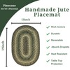 Homespice - Pinecone Oval Placemats Green Mixed with Tan, Black,