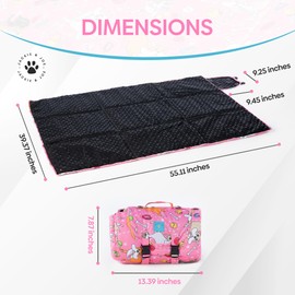 Outdoor and Indoor Dog Bed Lightweight, ,Portable, Camping Travel Pet Mat, Durable Kennel and Travel Crate, Large Dogs Compact with Shoulder Straps