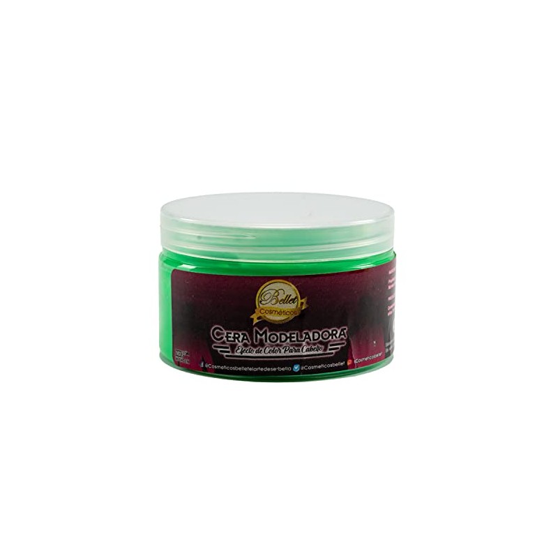 Bellet Cera Modeladora para Cabello con Color Verde Neón, 120