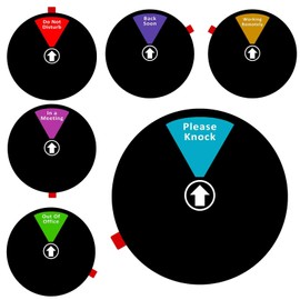 Office Privacy Sign,6 Inch Do Not Disturb,Come in Welcome,Out of Office,in a Meeting,Back Soon,Working Remotely Sign, Privacy Door Sign for Home Office Conference Supplies (6 Option,Black)