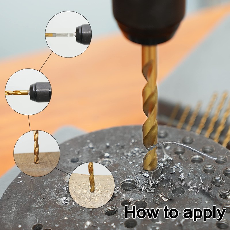GMTOOLS 30 Pcs Titanium Impact Drill Bit Set, Hex Shank