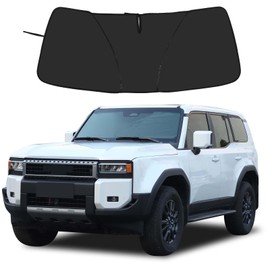 Windshield Sunshade Compatible with Toyota Land Cruiser 250 Prado J250 LC250 2024+, Folding Car Sun Shade for Front Window, Auto Sun Protection Visors Blocks UV Rays and Keeps Vehicle Cool(Black)