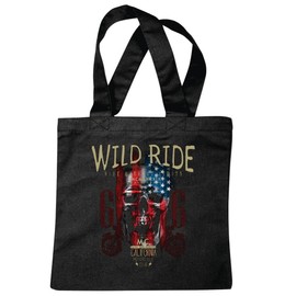'Shoulder bag "Biker T-Shirt – Gothic – Motorcycle Skull Shirt – Motorrad Rocker Motifs – Chopper Custom Bike Route 66 Motorcycle Club MC Kutte – Shopping Bag School Bags Turnbeu