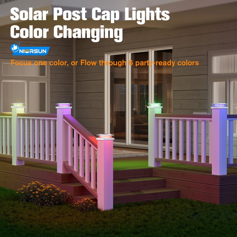 NIORSUN Solar Post Cap Lights Outdoor Waterproof, 4x4 Post Solar