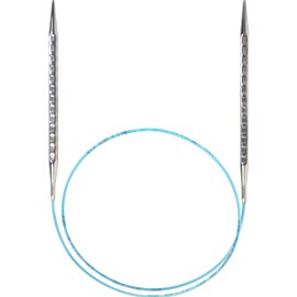 skacel by addi Circular Knitting Needles, 60 Inch (150 cm) Rocket 2 (Squared) Round Brass Knitting Needle Pair with Nylon Cord, 4.5 mm (US Size 7)