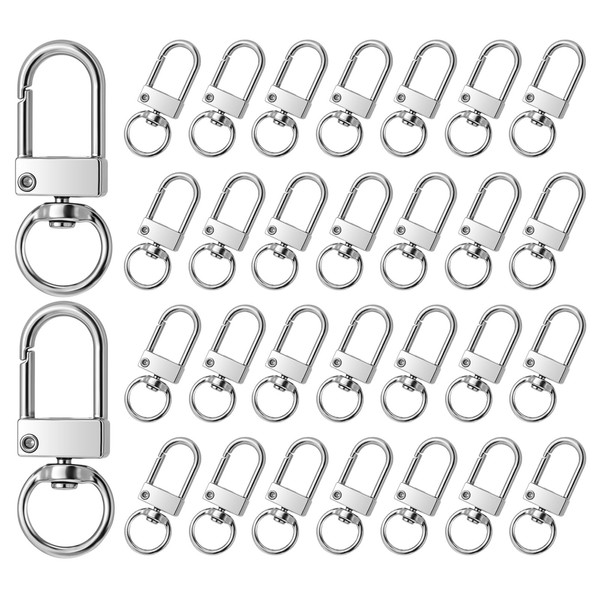 JJUNW Pack of 30 Key Ring Carabiners, Carabiner Hooks with