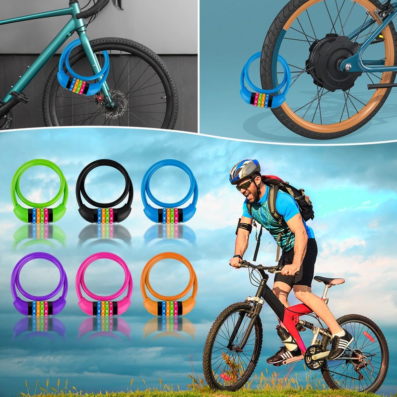 IDEALUX Bike Lock Cable, Bicycle Cable Lock with 4 Digit