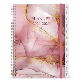 2024-2025 Weekly & Monthly Planner - 2024-2025 Planner Spiral Bound from July 2024 to June 2025, Easy to Organize Your Daily Life, Medium 6.5" x 8.5", Pink