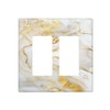 Wmhusu Outlet Covers Gold/White Marble Abstract Modern Luxury 2 Gang