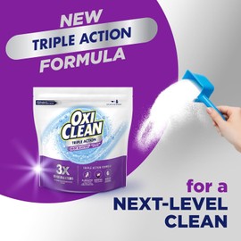 OxiClean Triple Action Odor Blasters and Stain Remover Powder, 4 lbs | Use with Detergent, Eliminates Tough Odors, Remove Stains, Color Safe and Chlorine