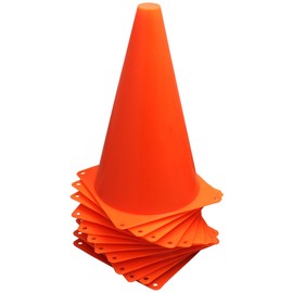 BlueDot Trading 9 inch Tall Durable Sports Marker Soccer Cones for Games Indoor or Outdoor Sport, Theme Party, Agility Training, Football, Basketball and More, (Orange, 12 Cones)