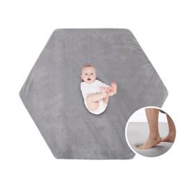 BabyAlly Baby Play Mat, Premium Thick Foam Crawling Mat, Thicken Soft Baby Play Mats for Floor, Non-Slip Cushioned Baby Playmat for Infants, Babies, Toddlers, Mat for Living Room (Grey, 52 x 48 in)