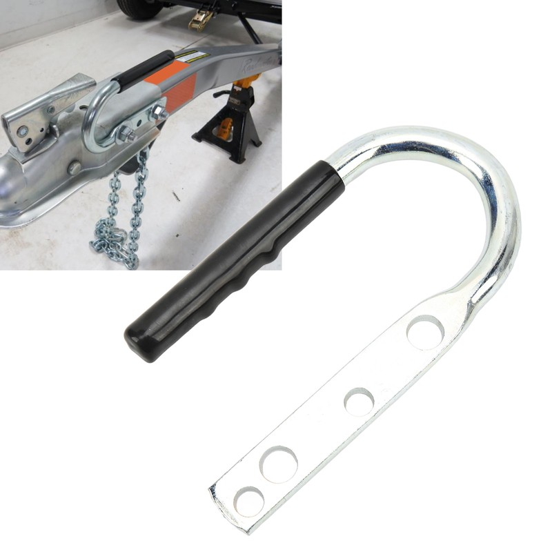 Trailer Coupler Lift Handle Galvanized Steel Rubber Tongue Handle for