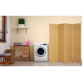 Legacy Decor Bamboo Woven Panel Room Divider, Privacy Partition Screen, 3 Panel Beige Color