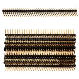 CHANZON Pin Header Strip for Arduino Gpio 40 pin x 10pcs Male Headers Pins Rignt Angle 90 Degrees Single Row Gold Plated Pitch 2.54mm 0.1 inch Breakaway for PCB Connector Machine Breadboard