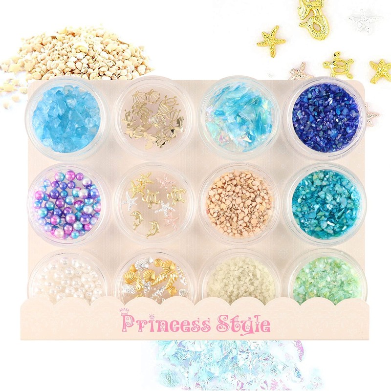 Princess-style Marine Parts, Star Sand, Nail Resin, Sea Material, Set