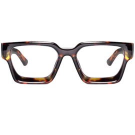 MAXJULI Oversized Reading Glasses Blue Light Blocking,Readers for Women Men Anti Glare Filter Fashion Eyeglasses 2.0x Tortoise 5006