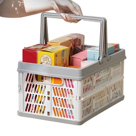 Small Plastic Folding Storage Baskets, Collapsible Desktop Organizer Crates for Home, Office, Kitchen, Bathroom, Bedroom, and Classroom ﻿