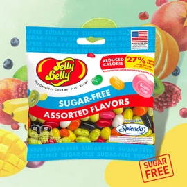 Sweetzo Sugar Free Jelly Beans, Sugar-Free Chewy Candies in Assorted Fruity Flavors, Low Calorie Shareable Sweet Snacks - 2.8 Ounce bags (Pack of 3)