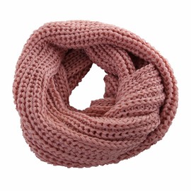 Miobo Loop scarf loop wool scarf round scarf knitted autumn winter in many beautiful plain colours, pink